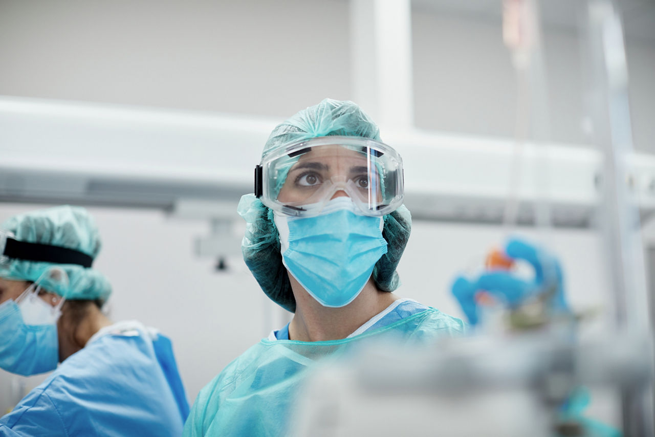 Healthcare professionals managing hospital capacity during a mass gathering